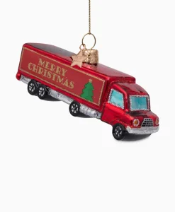 Lifestyle Vondels Lifestyle*Kerstbal Christmas Truck Rood