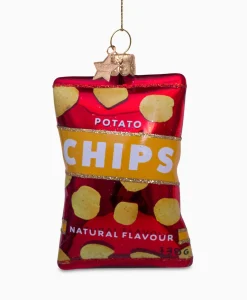 Lifestyle Vondels Lifestyle*Kerstbal Naturel Chips Rood