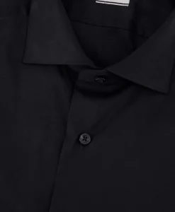 Heren Xacus Overhemden*Tailor Fit Shirt Zwart