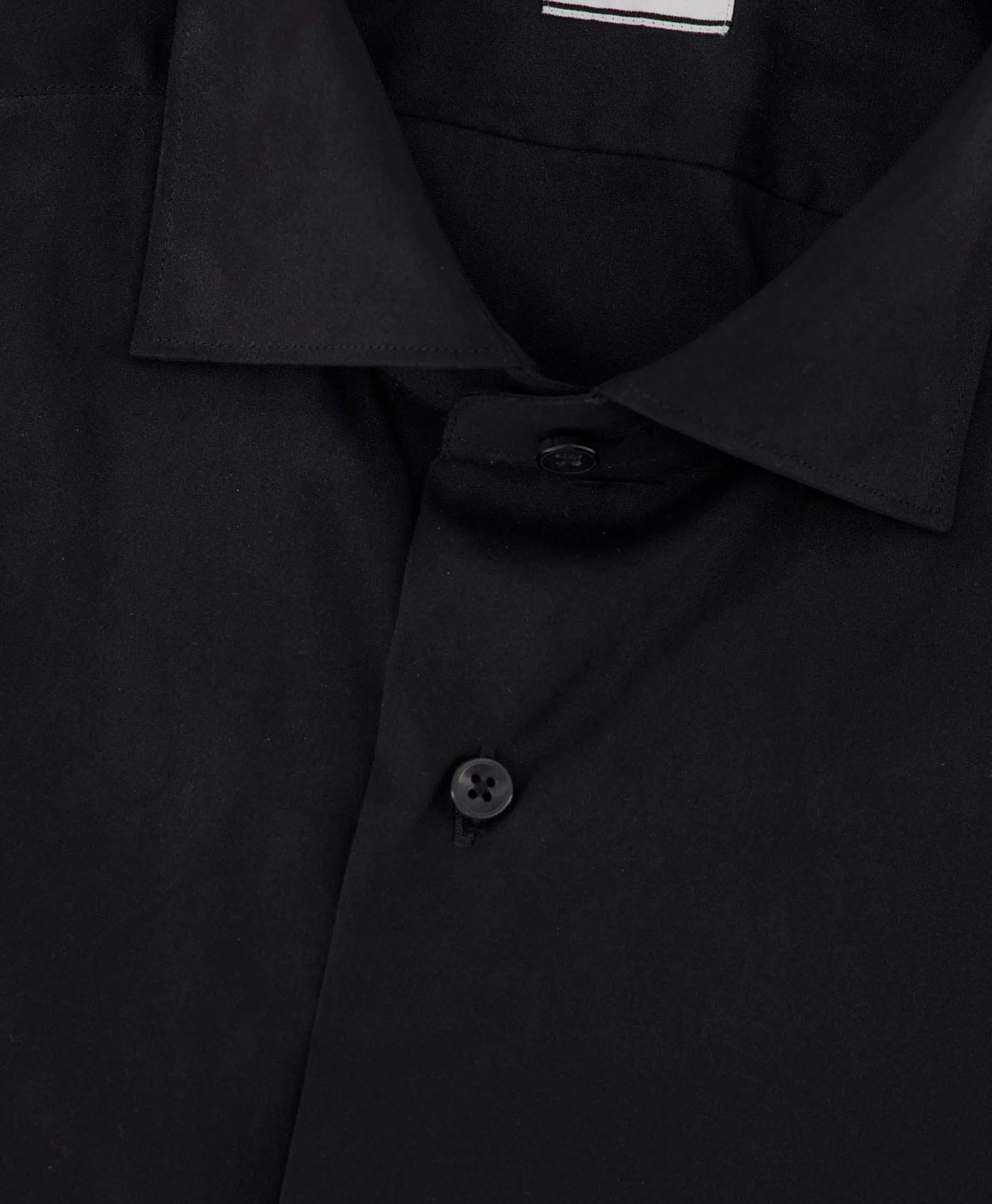 Heren Xacus Overhemden*Tailor Fit Shirt Zwart