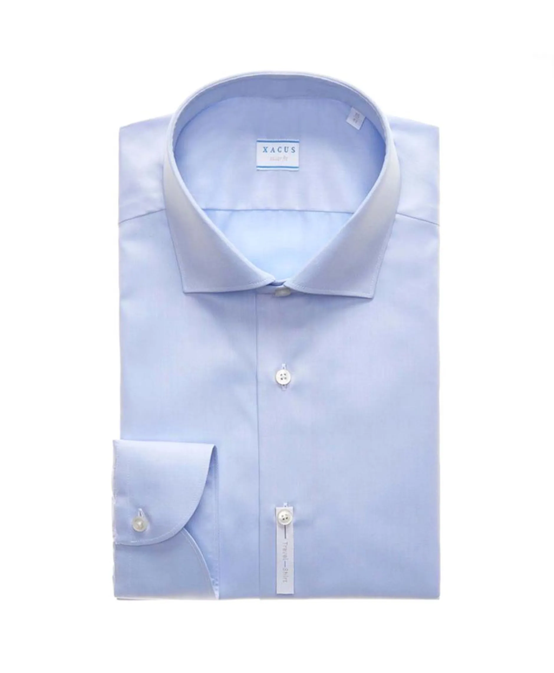 Heren Xacus Overhemden*Travel Shirt Licht Blauw