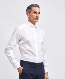 Heren Xacus Overhemden*Travel Shirt Wit