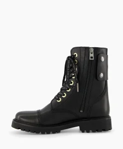 Dames Zadig & Voltaire Laarzen*Zadig & Voltaire Enkellaars Joe Smooth Cowskin + Side Prin Zwart