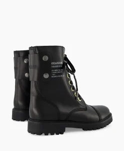 Dames Zadig & Voltaire Laarzen*Zadig & Voltaire Enkellaars Joe Smooth Cowskin + Side Prin Zwart