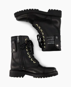 Dames Zadig & Voltaire Laarzen*Zadig & Voltaire Enkellaars Joe Smooth Cowskin + Side Prin Zwart