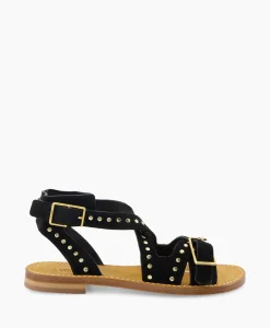 Dames Zadig & Voltaire Sandalen*Zadig & Voltaire Sandaal Zonder Hak Cecilia Caprese Suede + Studs Zwart