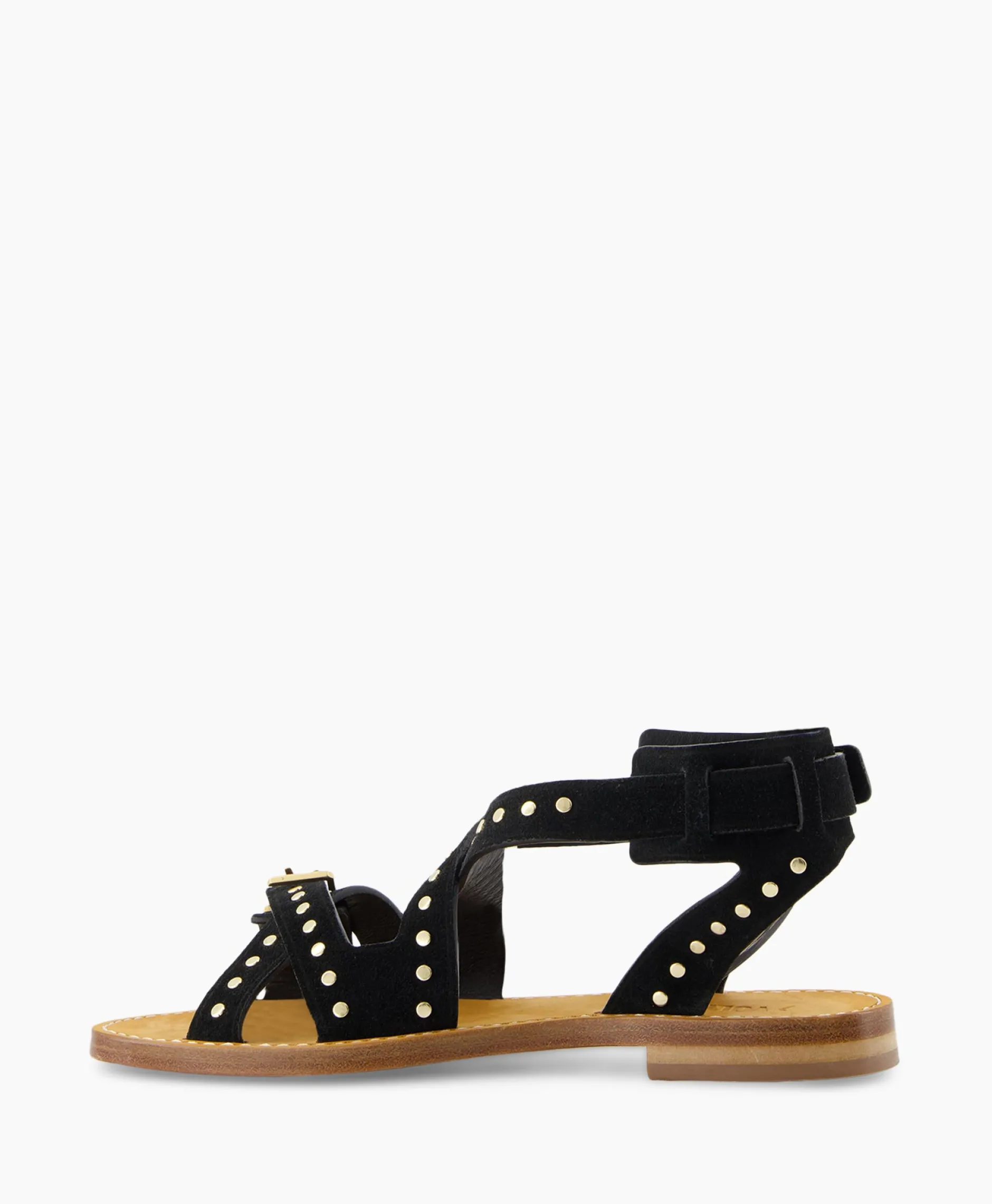 Dames Zadig & Voltaire Sandalen*Zadig & Voltaire Sandaal Zonder Hak Cecilia Caprese Suede + Studs Zwart