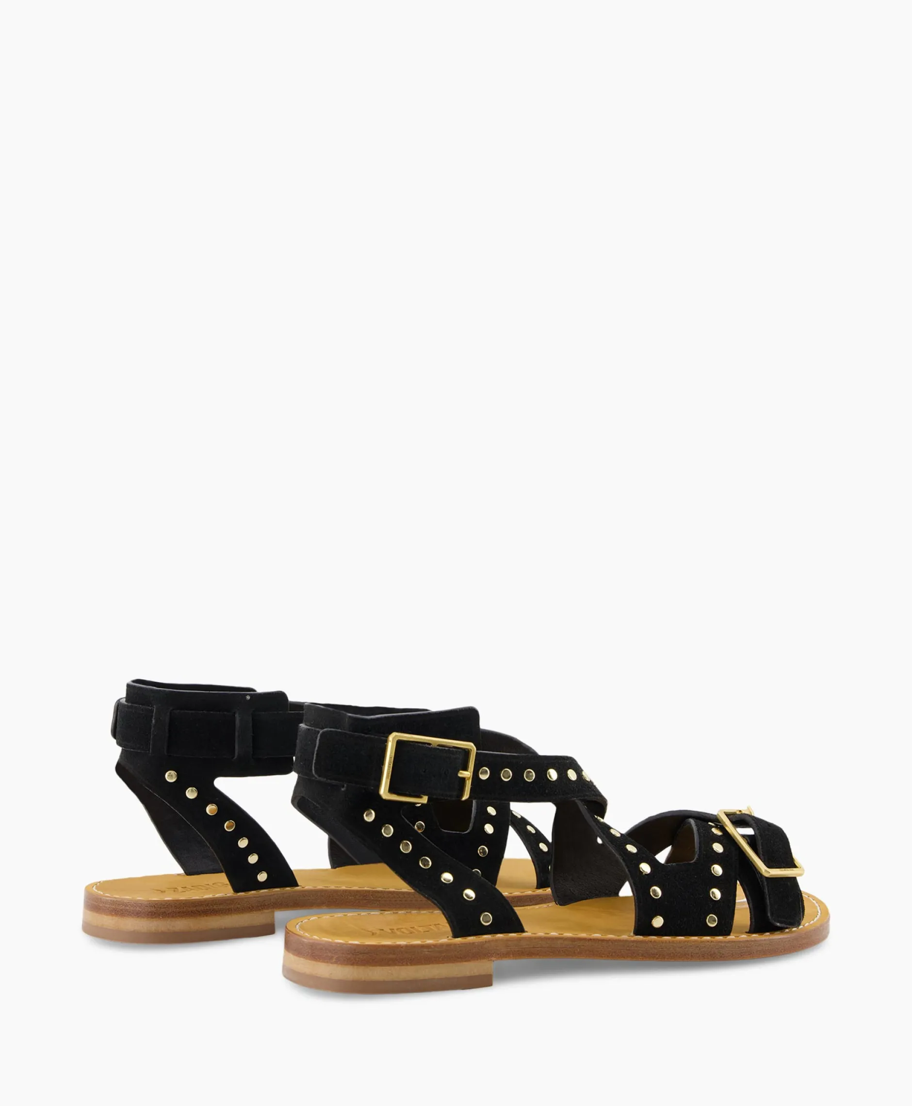 Dames Zadig & Voltaire Sandalen*Zadig & Voltaire Sandaal Zonder Hak Cecilia Caprese Suede + Studs Zwart