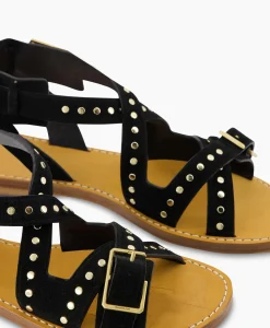 Dames Zadig & Voltaire Sandalen*Zadig & Voltaire Sandaal Zonder Hak Cecilia Caprese Suede + Studs Zwart