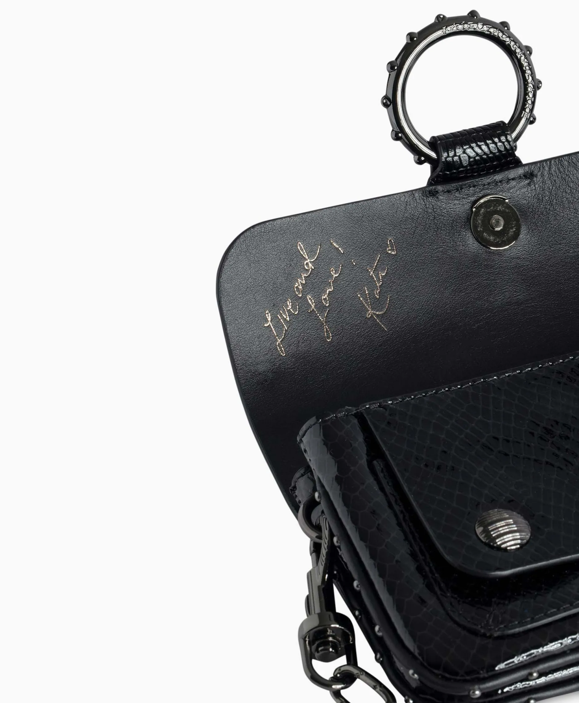 Dames Zadig & Voltaire Tassen*Zadig & Voltaire Schouder / Hand Tas Kate Wallet Glossy Wild Emboss Zwart