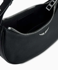 Dames Zadig & Voltaire Tassen*Zadig & Voltaire Schouder / Hand Tas Moonrock Grained Leather Zwart