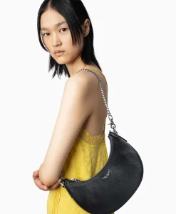 Dames Zadig & Voltaire Tassen*Zadig & Voltaire Schouder / Hand Tas Moonrock Grained Leather Zwart