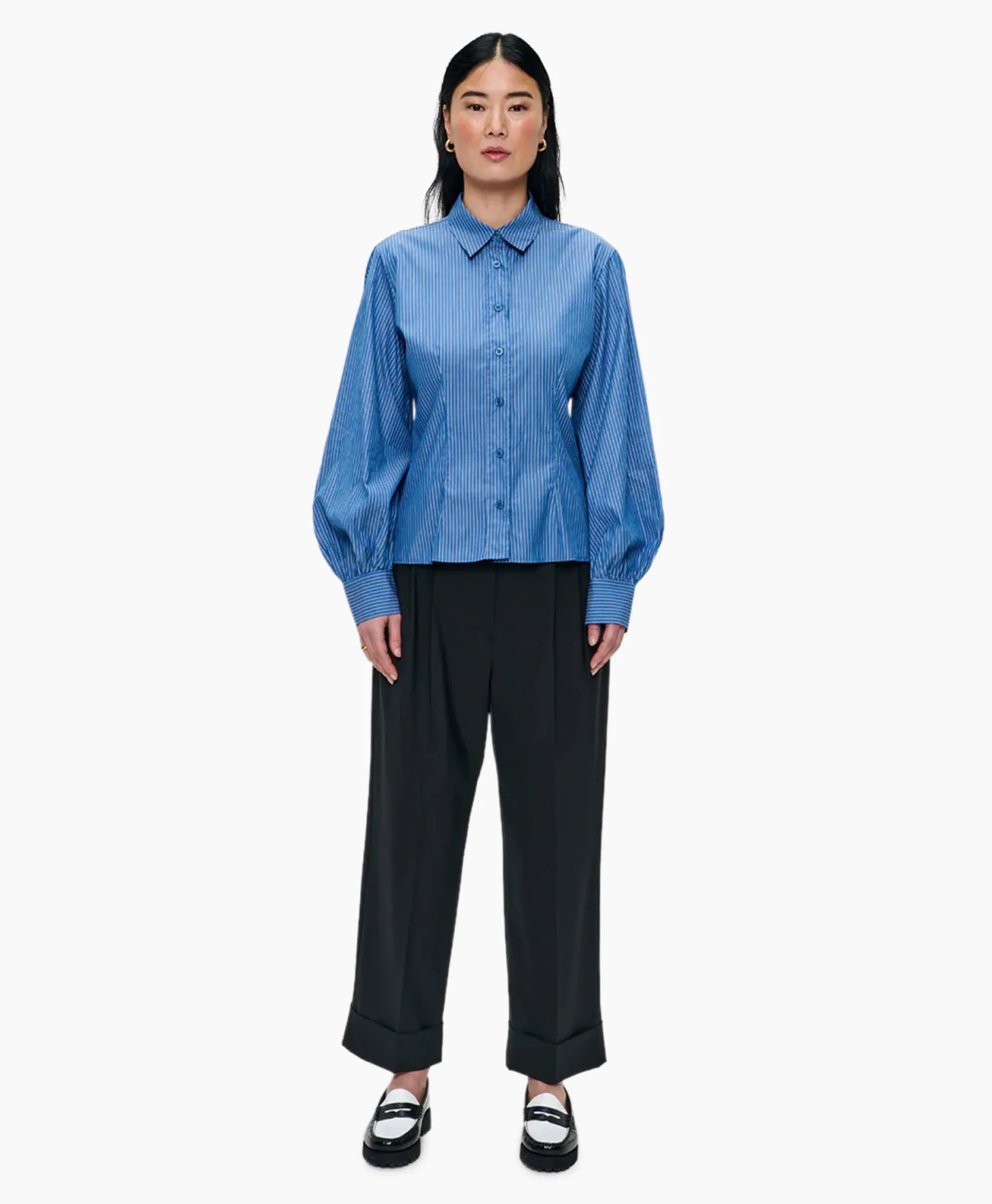 Dames Zenggi Blouses*Blouse Puff Sleeve Blauw