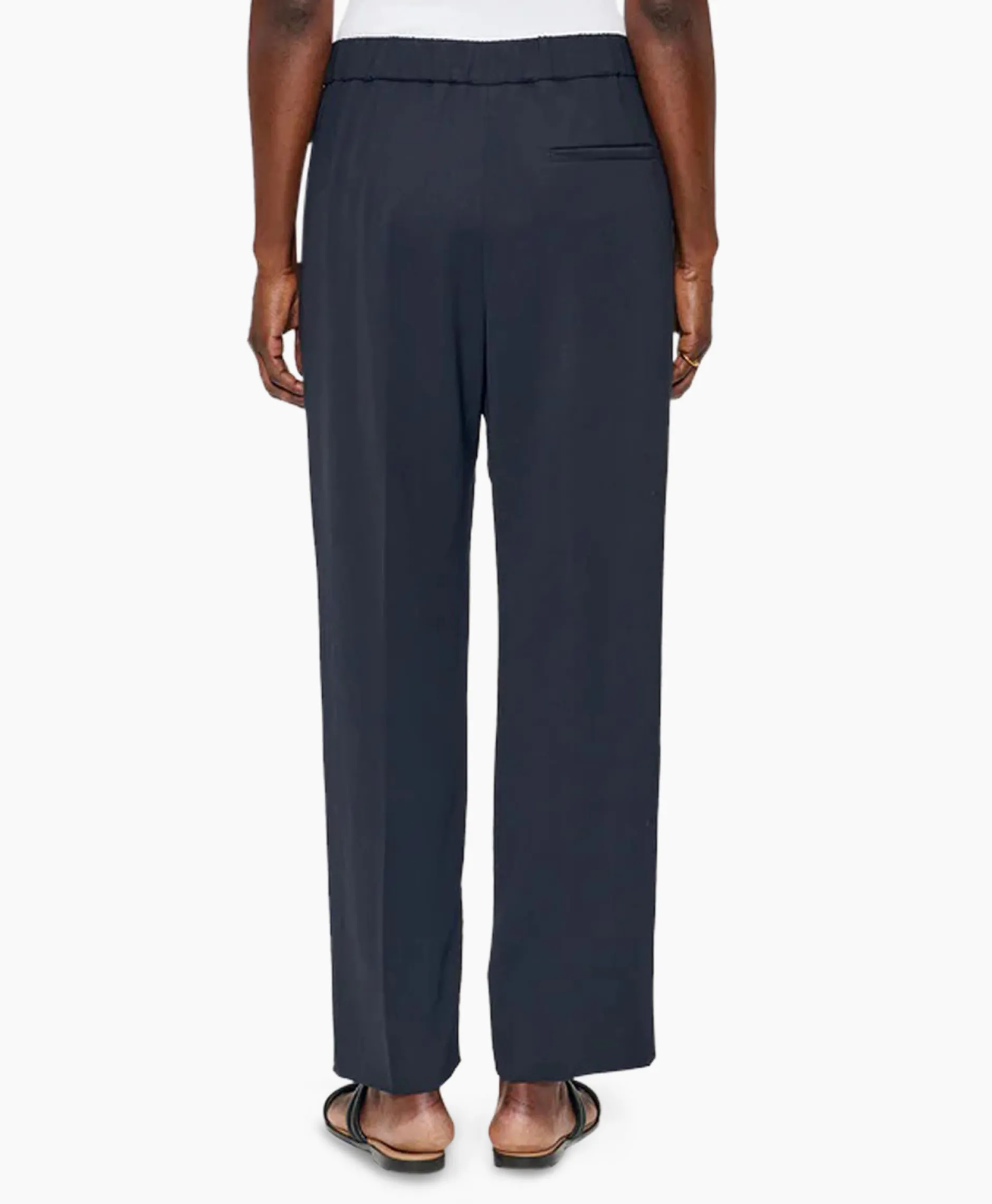 Dames Zenggi Broeken*Chino Japanese Crepe Relaxed Donker Blauw