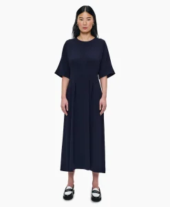 Dames Zenggi Jurken*Maxi Jurk Flowy Waisted Donker Blauw