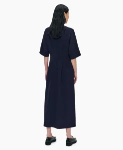 Dames Zenggi Jurken*Maxi Jurk Flowy Waisted Donker Blauw