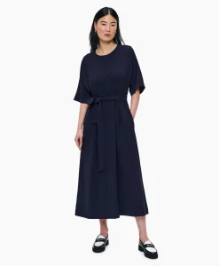 Dames Zenggi Jurken*Maxi Jurk Flowy Waisted Donker Blauw