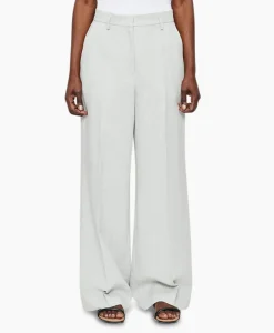 Dames Zenggi Broeken*Pantalon Melange Linnen Wide Leg Grijs