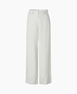 Dames Zenggi Broeken*Pantalon Melange Linnen Wide Leg Grijs
