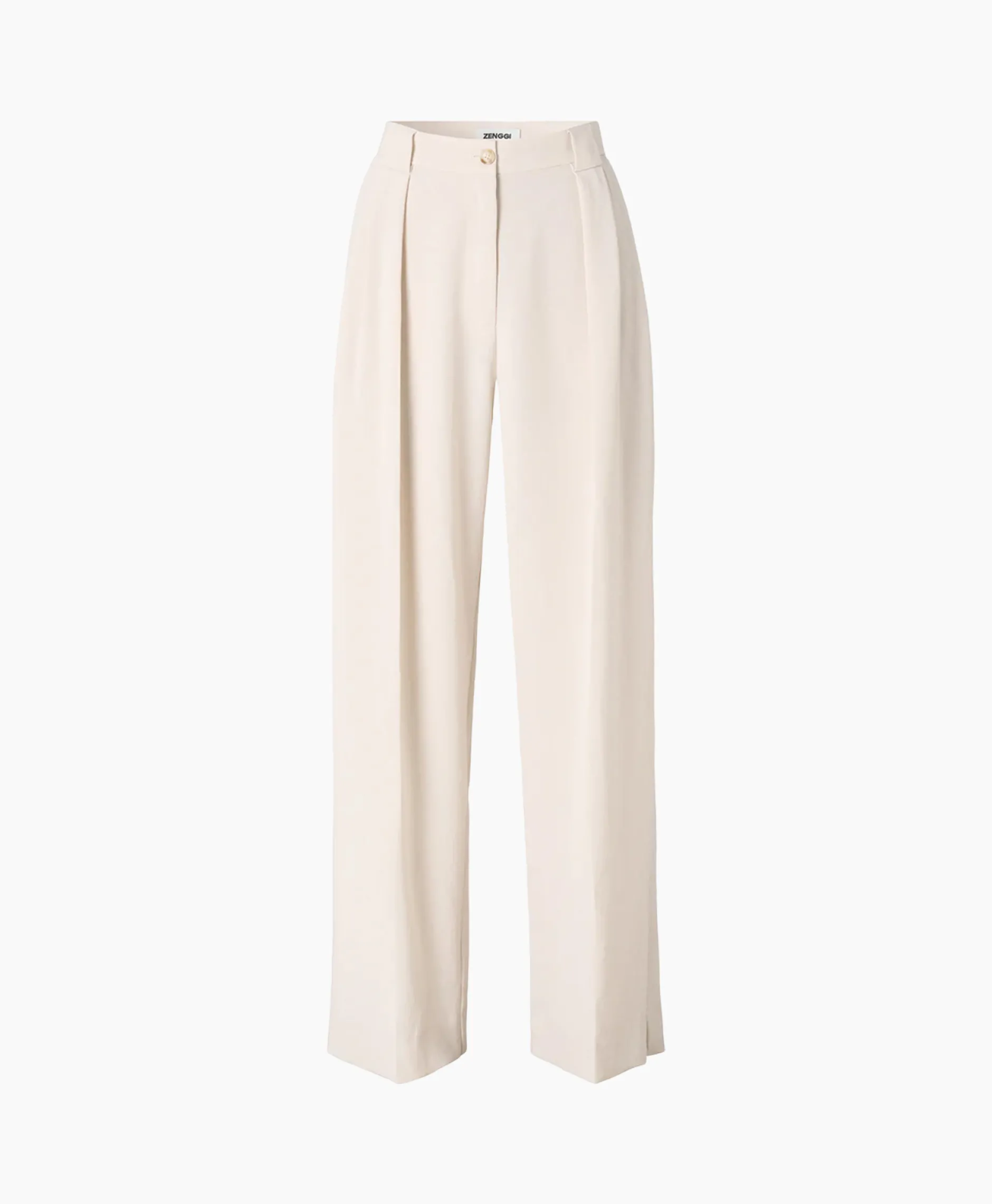 Dames Zenggi Broeken*Pantalon Wide Pleated Off White