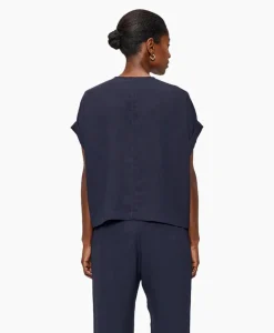 Dames Zenggi T-Shirts & Tops*Top Fluid V-Neck Donker Blauw