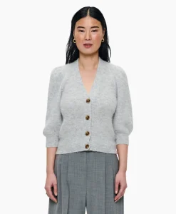 Dames Zenggi Vesten*Vest Cropped 3/4 Sleeve Licht Grijs