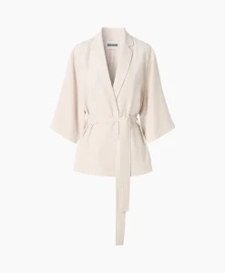 Dames Zenggi Vesten*Vest Japanse Crepe Kimono Off White