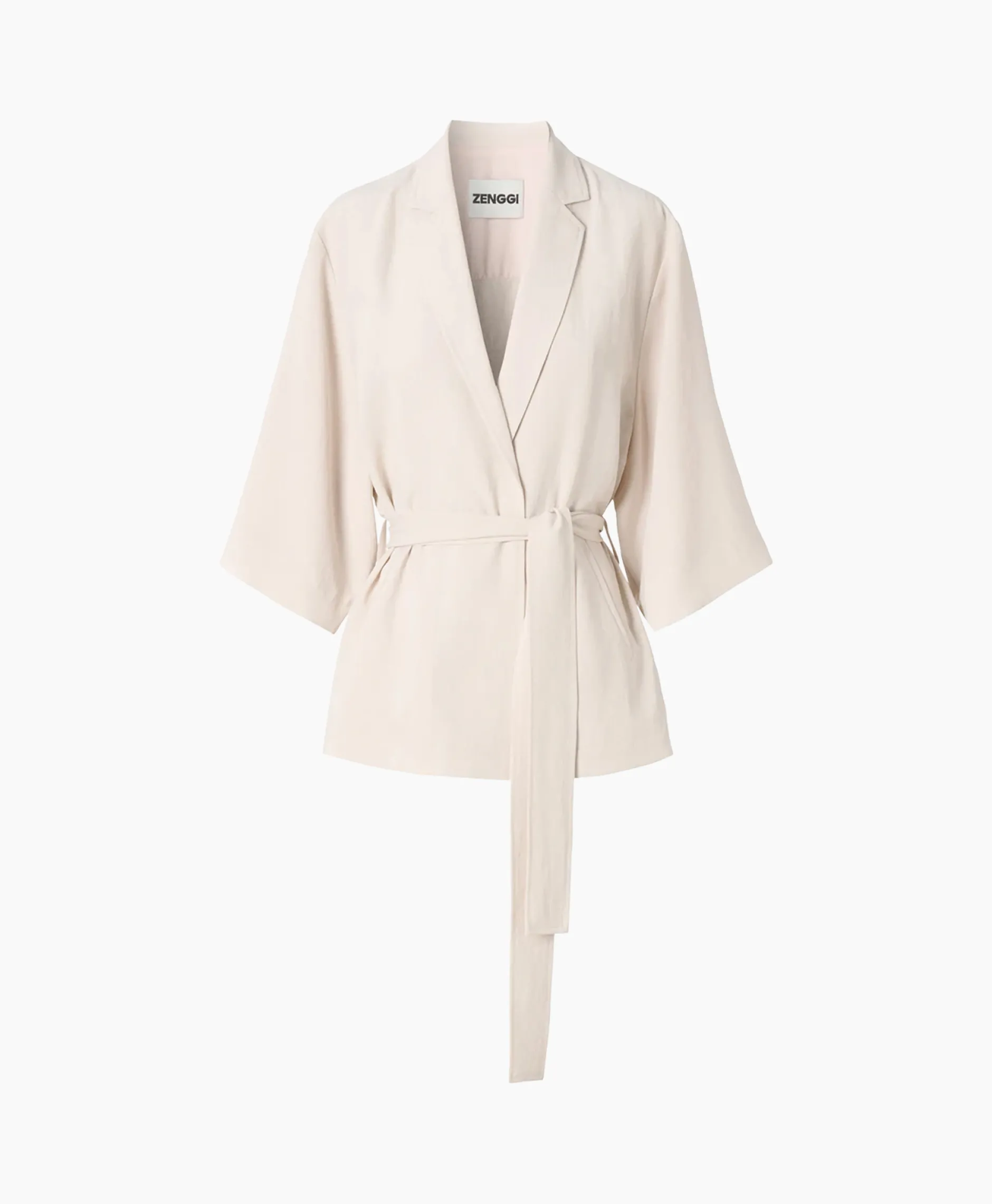 Dames Zenggi Vesten*Vest Japanse Crepe Kimono Off White
